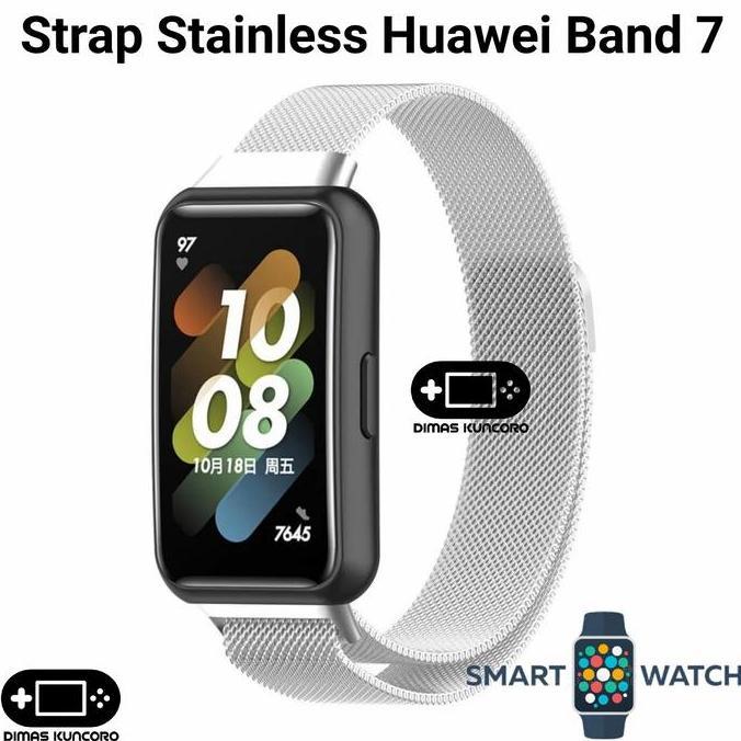 Strap Stainless Huawei Band 7 Tali Jam Steel Honor Smartwatch