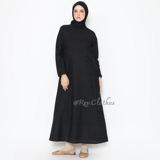 Terjangkau Baju Umroh Wanita Muslim Model Kantong Doraemon Gamis Umroh Wanita Bordir Hitam Dress Pan