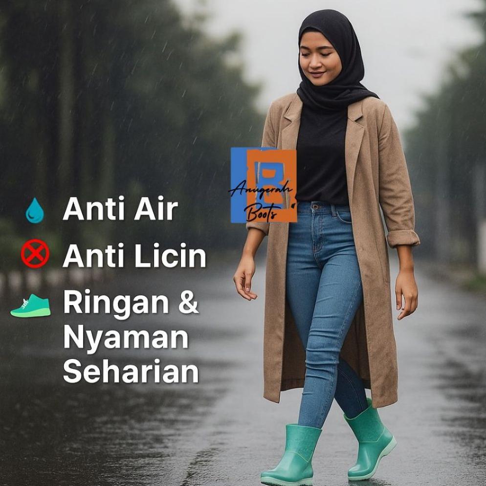 CUCI GUDANG SEPATU KARET WANITA | SEPATU BOOTS WANITA - SEPATU BOOT PENDEK