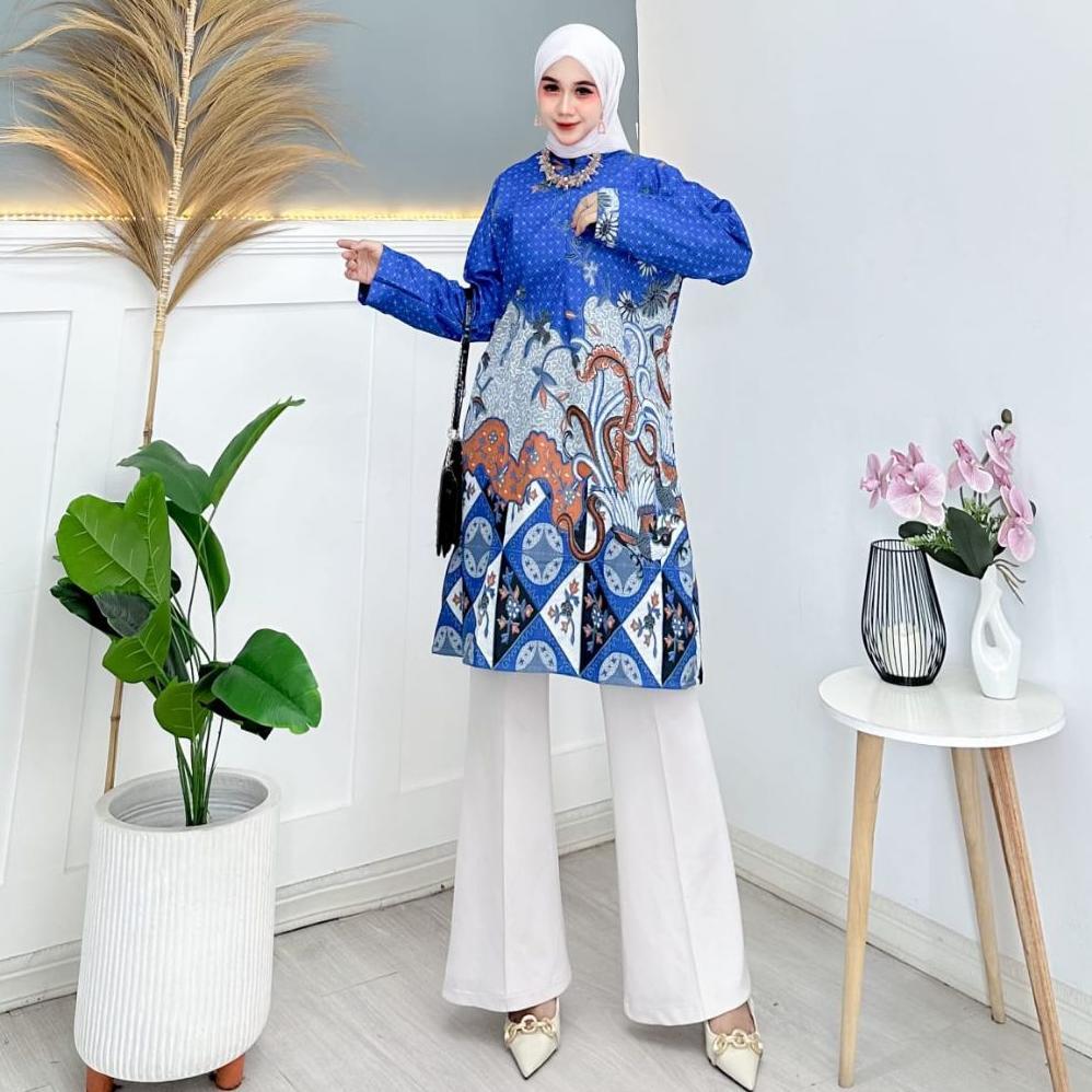 Hot Deals Tunik Batik Busui Termurah Seragam Guru Kantor Pengajian Kondangan Blous Atasan Wanita Len