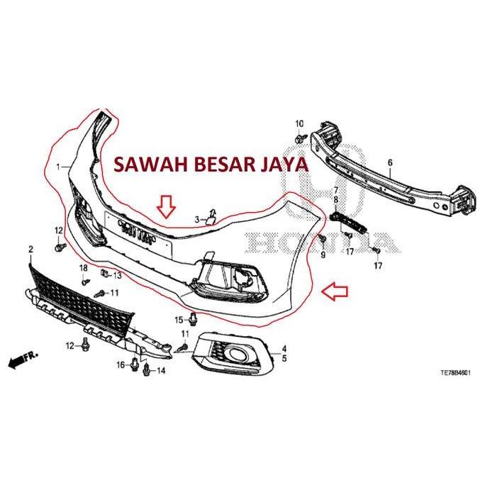 Bumper Bemper Depan Honda Mobilio Rs 2014 2015 2016 2017 2018 2019 2020 2021 Original