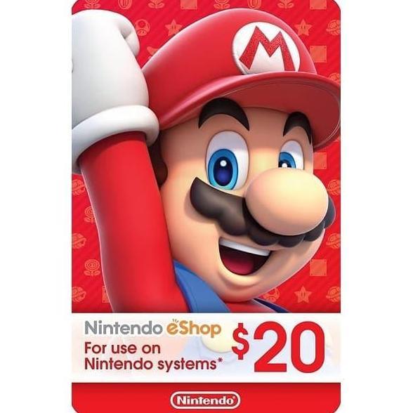JIMBARANSHOP231 - NINTENDO ESHOP CARD NETWORK USA US WALLET 20 USD DOLLAR DOLAR $20