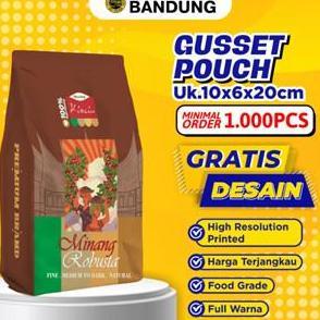 GUSSET FULL COLOR PRINT - CETAK POUCH KEMASAN PACKAGING KOPI PUPUK CUSTOM