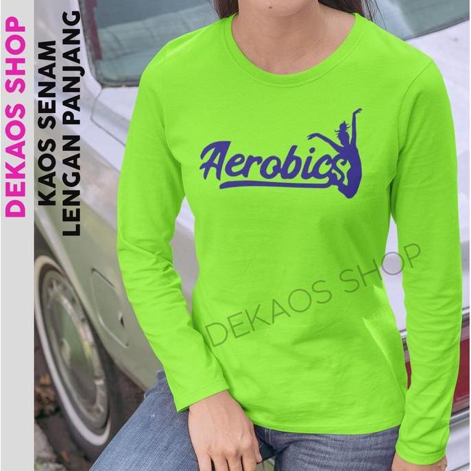 Shiftx- Kaos Senam Lengan Panjang Wanita  / Baju Senam Lengan Panjang / Baju Aerobic Wanita / Kaos O