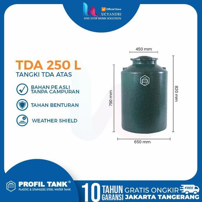 Miliki Tangki Air Plastik Profil Tank 250 Liter Tda