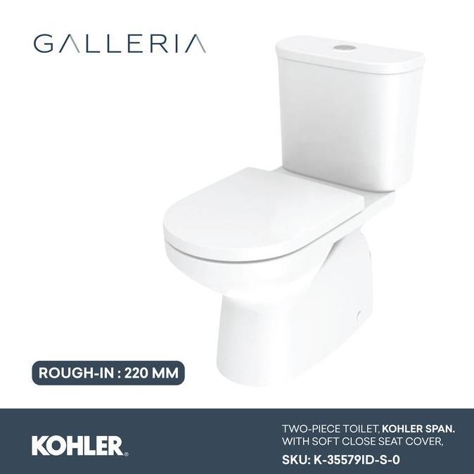 Diskon Kohler Span 2Pc Toilet 220Mm W/ Quiet Closet Seat K-35579Id-S-0 / Kohler Kloset