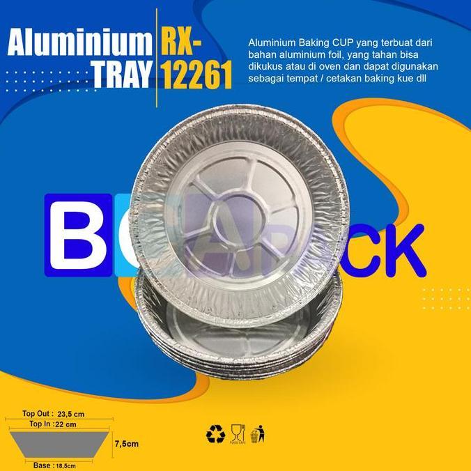 Roemahcustom411 - ( Isi 125 Pcs )Aluminium Bulat Rx-12261- Wadah Aluminum Foil Bulat Rx 12261