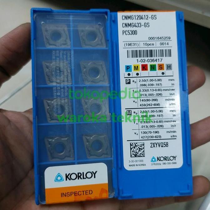 Insert CNMG 12 04 12 original merk Korloy baru..CNMG 120412 murah