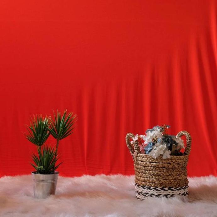 Memento- Kain Backdrop Background Kain Dekorasi Kain Foto Merah Terang 3M