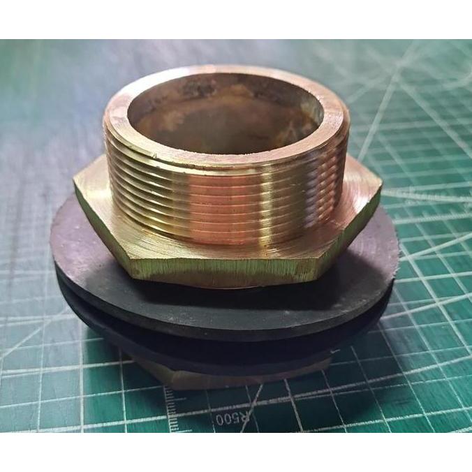 Diskon Kuningan Mur Toren 2" Mur Tandon 2 In Toren 2 Adaptor Tandon / Tangki Air 2" V-Ring Toren / T