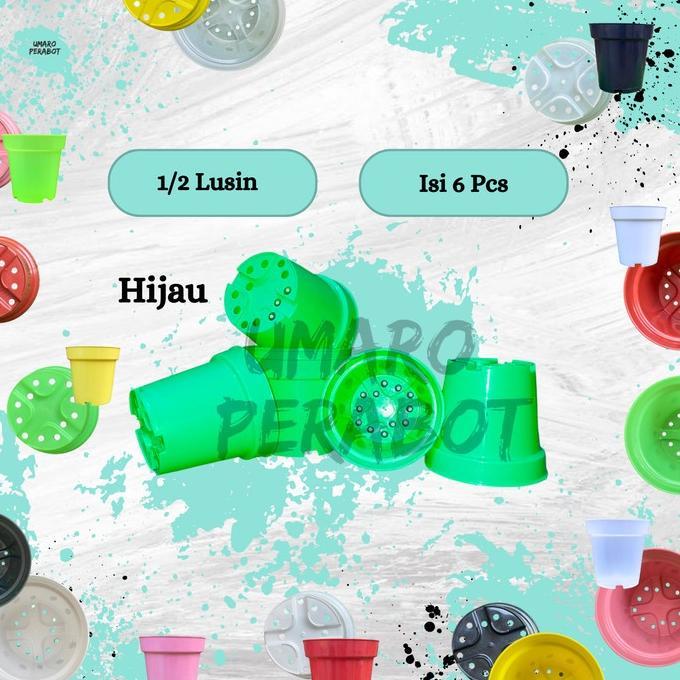 Ready GROSIR 1/2 Lusin Pot Polos Ukuran 25 / Pot Tinggi / Pot Srondol / Pot Tanaman / Pot Bunga / Po