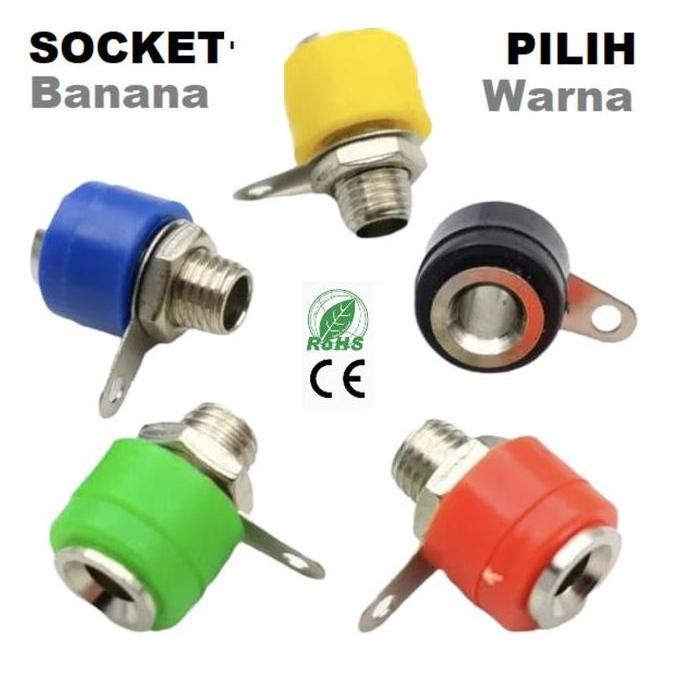 Banana Plug Female Socket 4mm Panel Mount Konektor Soket Jack Terminal ready