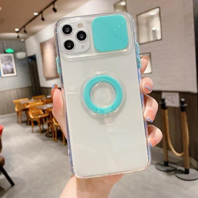 Soft Case For Iphone 11 12 13 14 Pro Max Kamera Geser Ring Holder