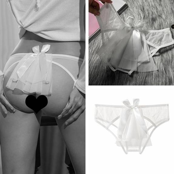 DV285 - open g string wanita sexy CD transparan thong bahan renda C108