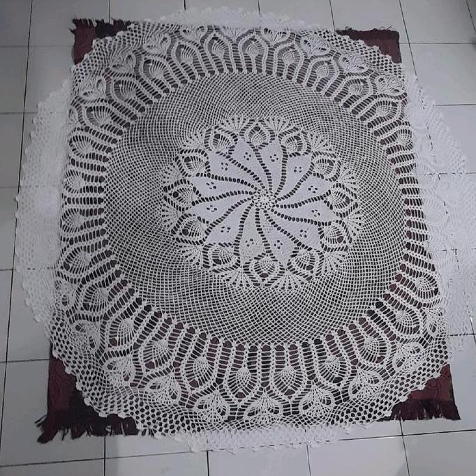 taplak rajutan bulat besar diameter 150 Taplak Meja