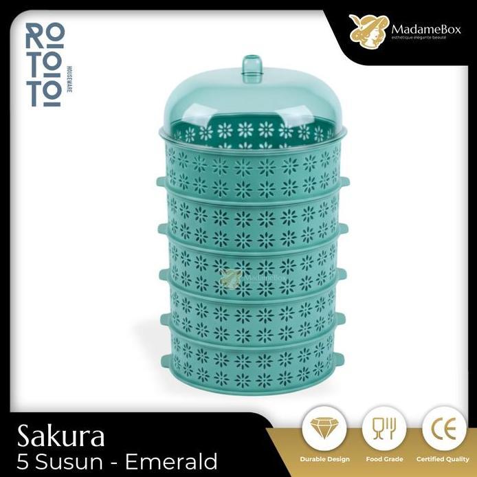 Rototo Tudung Saji Susun  Wadah Penyimpanan Makanan Estetik & Higienis Wadah Penutup Food Rack Stora