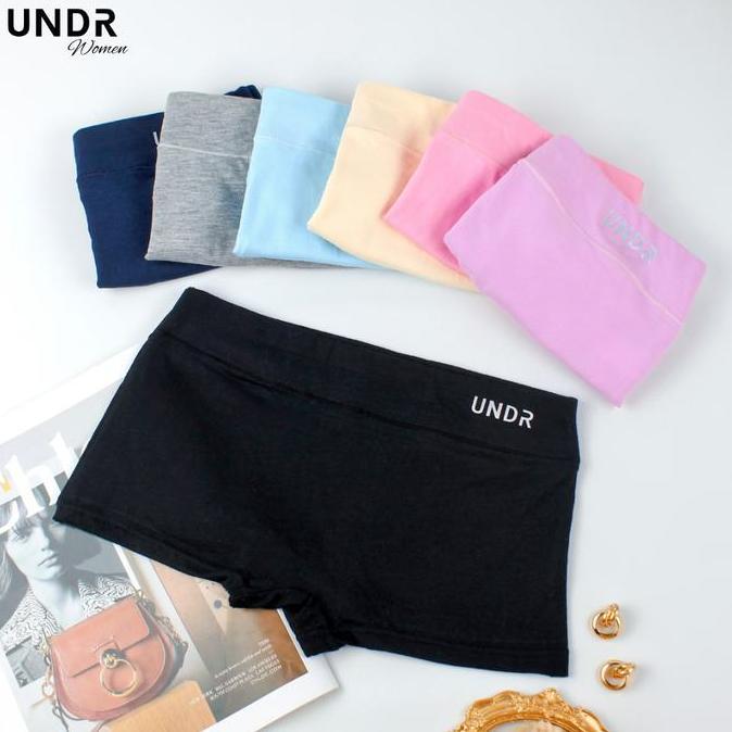 DB183 >> UNDR Boxer Wanita Celana Dalam Dalaman Perempuan Boy Short Katun Pure Cotton CD Kolor Kotak