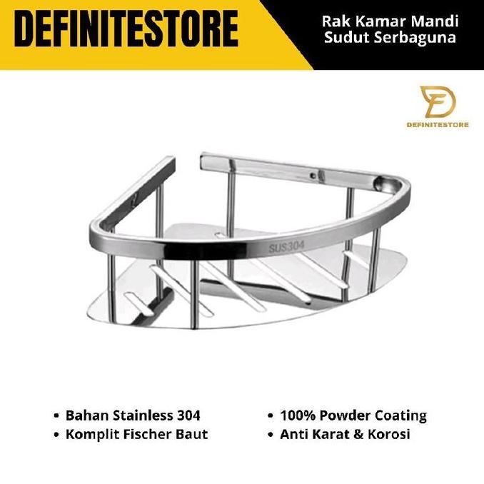 RAK SUDUT SABUN KAMAR MANDI DAISSO SINGLE TIANG SUS 304 ANTI KARAT