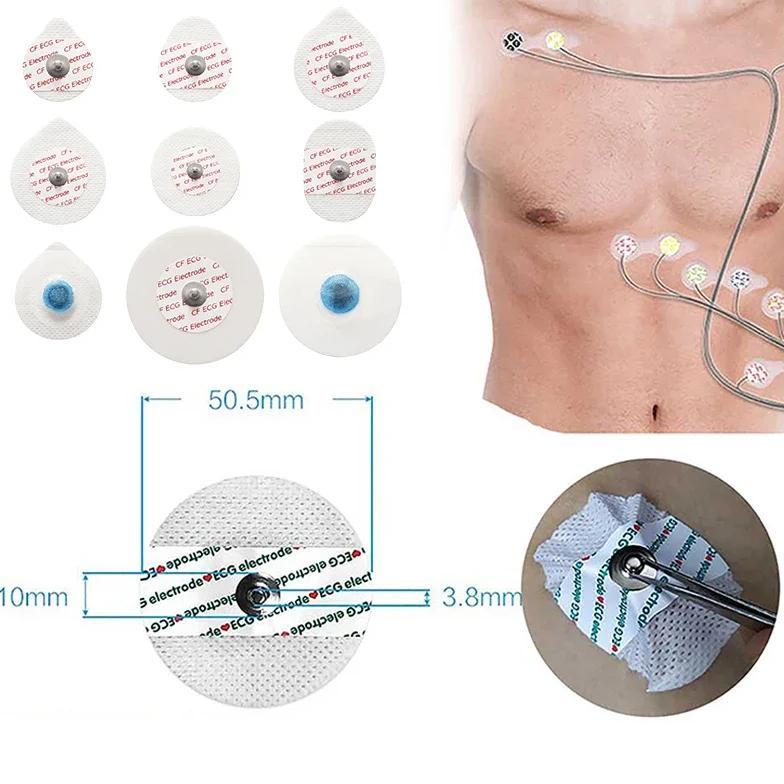 Multi Sizes Adult 50 PCS White Non-woven Fabrics Disposable ECG Electrodes Medical Electrode Patch N