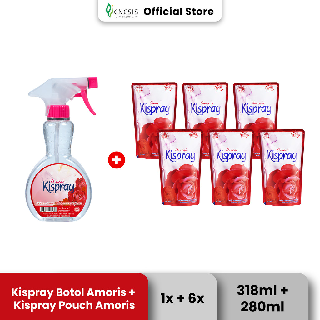 Kispray Botol Amoris + Kispray Pouch Amoris 6 Pcs