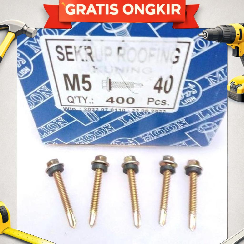 Sekrup Roofing Kuning 12X40 Moon Lion