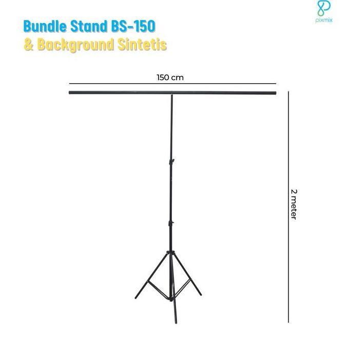 Xxct- Paket Background Stand 150 + Background Studio Foto Pixmix