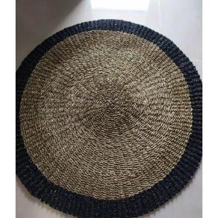 Terjangkau Po Rug Seagrass 150 Cm List Grey / Karpet Anyaman Seagrass / Karpet