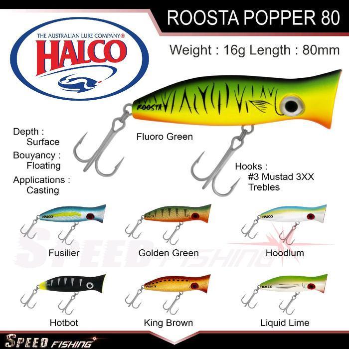 (Termurah) Lure Halco Roosta Popper 80 Umpan Popping Floating 80Mm 16Gr Bestseller