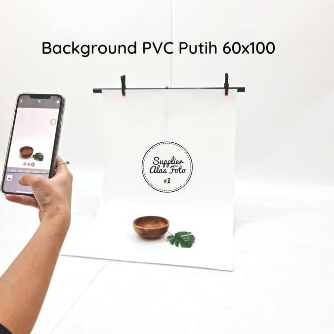 Xxct- Paket Mini Stand + Pvc Background Foto Putih/ Backdrop Photo Polos Saf
