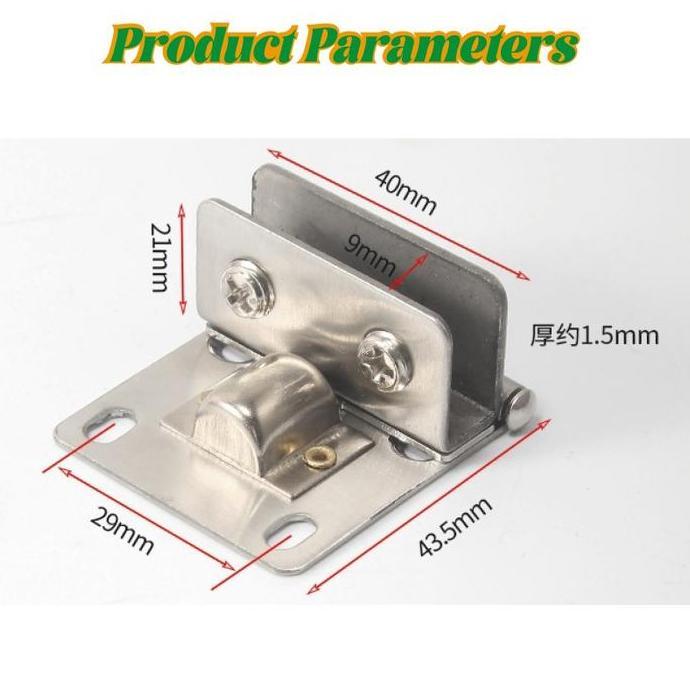 NAVHOKA Engsel Pintu Lemari Kaca Engsel Kaca Ke Kayu Paduan Baja Tahan Karat Untuk Kaca Tempered Eng