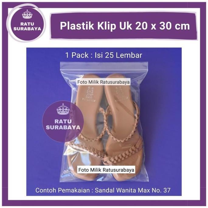 Plastik Zip Lock 20x30 Klip Ziplock Baju Clip Zipper Bening isi 25 pcs