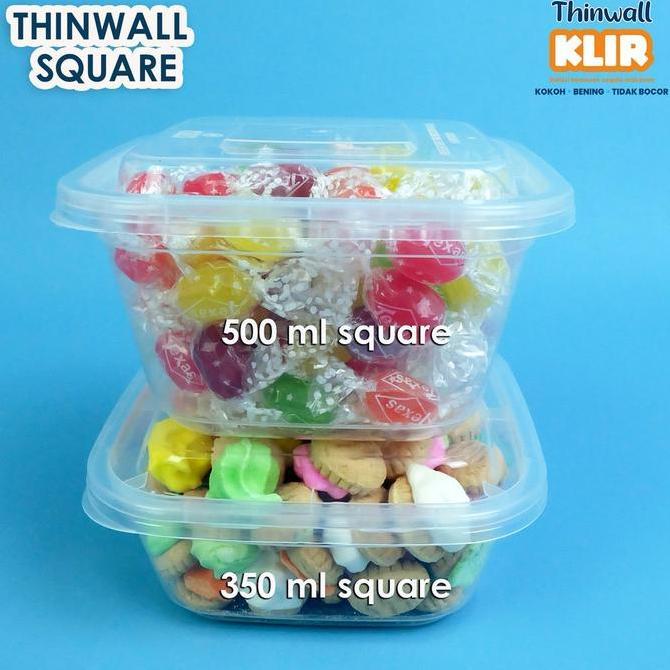 Pecfd- Thinwall Square Mini 350 Ml / Cup Dessert /Thinwall Kotak 350 Ml