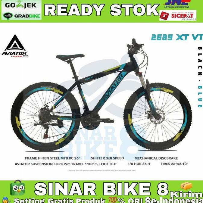 Terlaris Sepeda Gunung 26 Inch Mtb Aviator 2689Xt - Vt 24 Speed Double Cakram