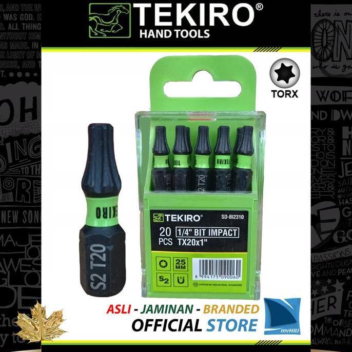 Set Mata Obeng Bintang Pukul T15~T25 x 1~2" inch Impact Driver 1/4" Hitam - Black Torx Bit Impact TE