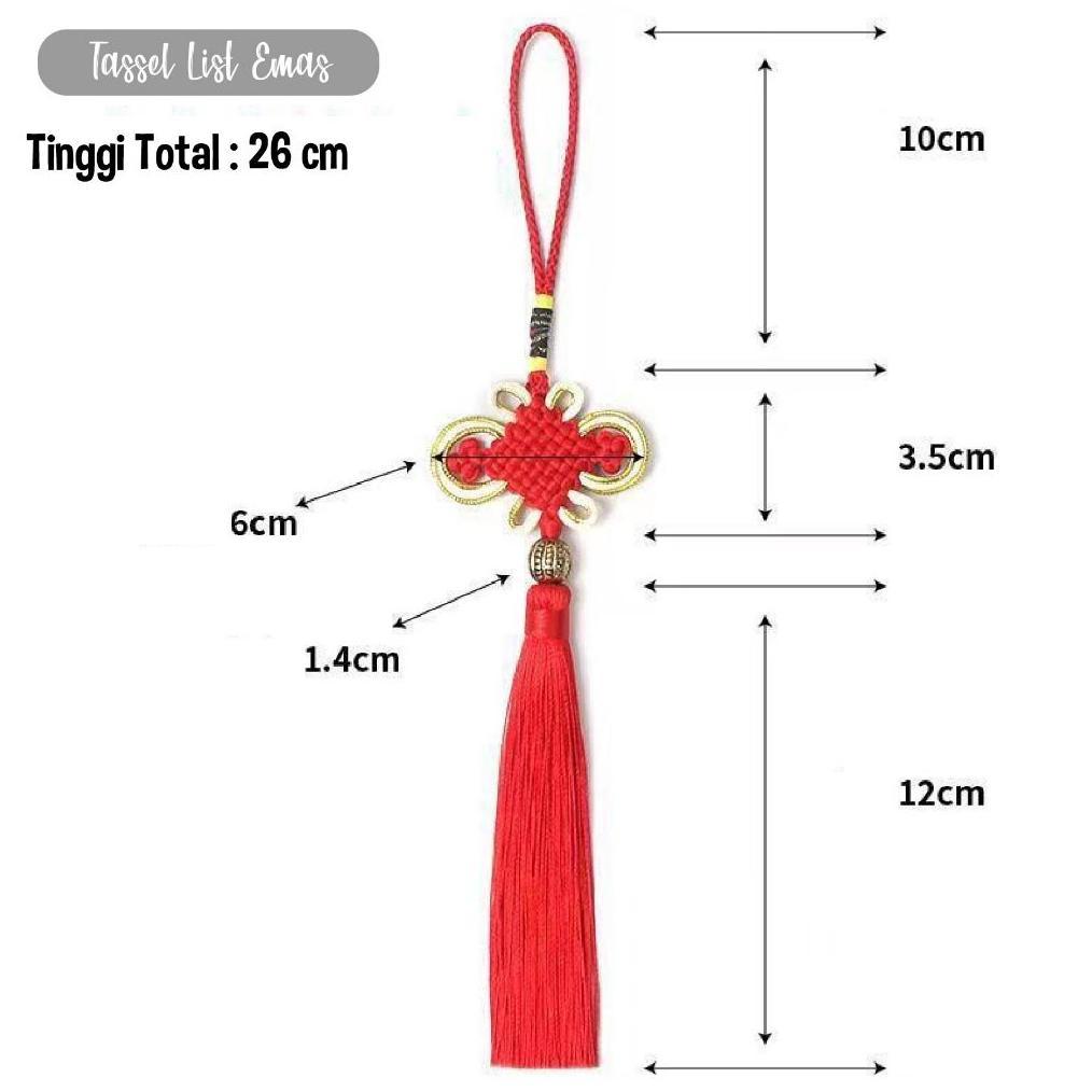 [Tassel List Emas] Tassel Hampers Anyam Rumbai Kerajinan Tangan Warna Warni Aksesoris Imlek Chinesse