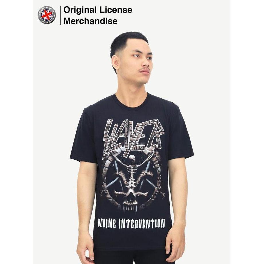 Baju Band SLAYER Original Back Print Divine Intervention 2014 Dates