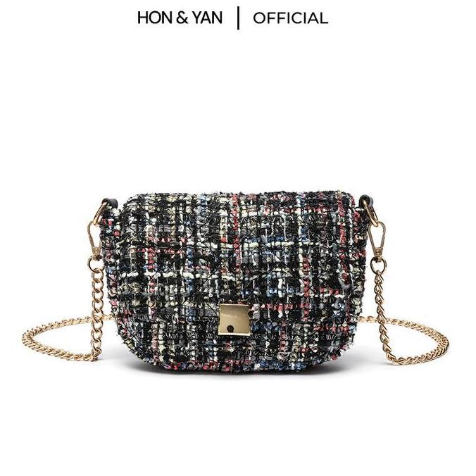 juraganresidelapan - honyan tas selempang wanita wicha sling bag kulit rajut kekinian tas fashion wa