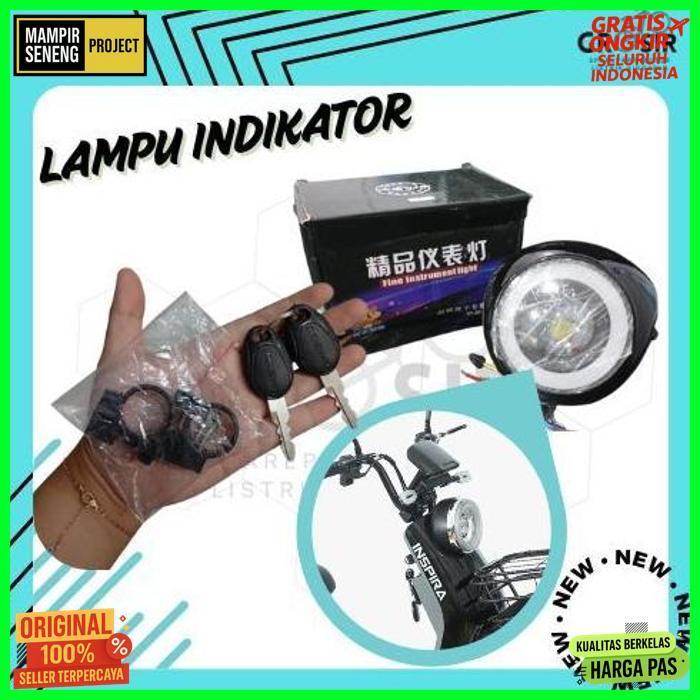 Quality Lampu Indikator Baterai + Head Lamp 48V-60V + Kunci Kontak Sepeda Listrik Universal