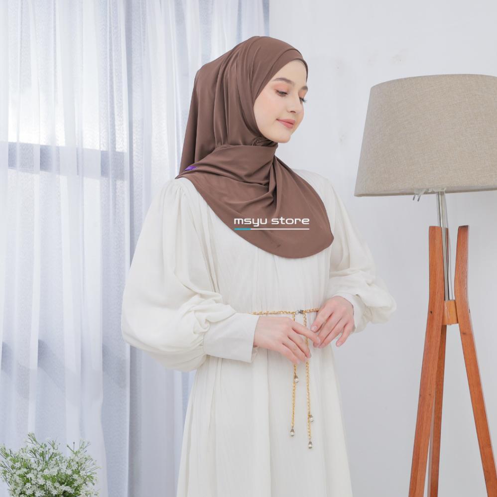 Hijab Instan Huma Mleyot / Jisoo Instan Mleyot / Pashmina Mleyot Kaos / Jilbab Instan Mleyot / Empat