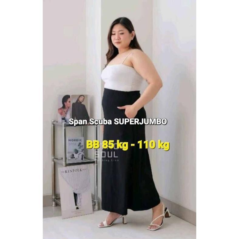 ROK PANJANG HITAM SPAN A KLOK PAYUNG LEBAR ROK GURU USTADZAH JUMBO / SUPERJUMBO 2.2