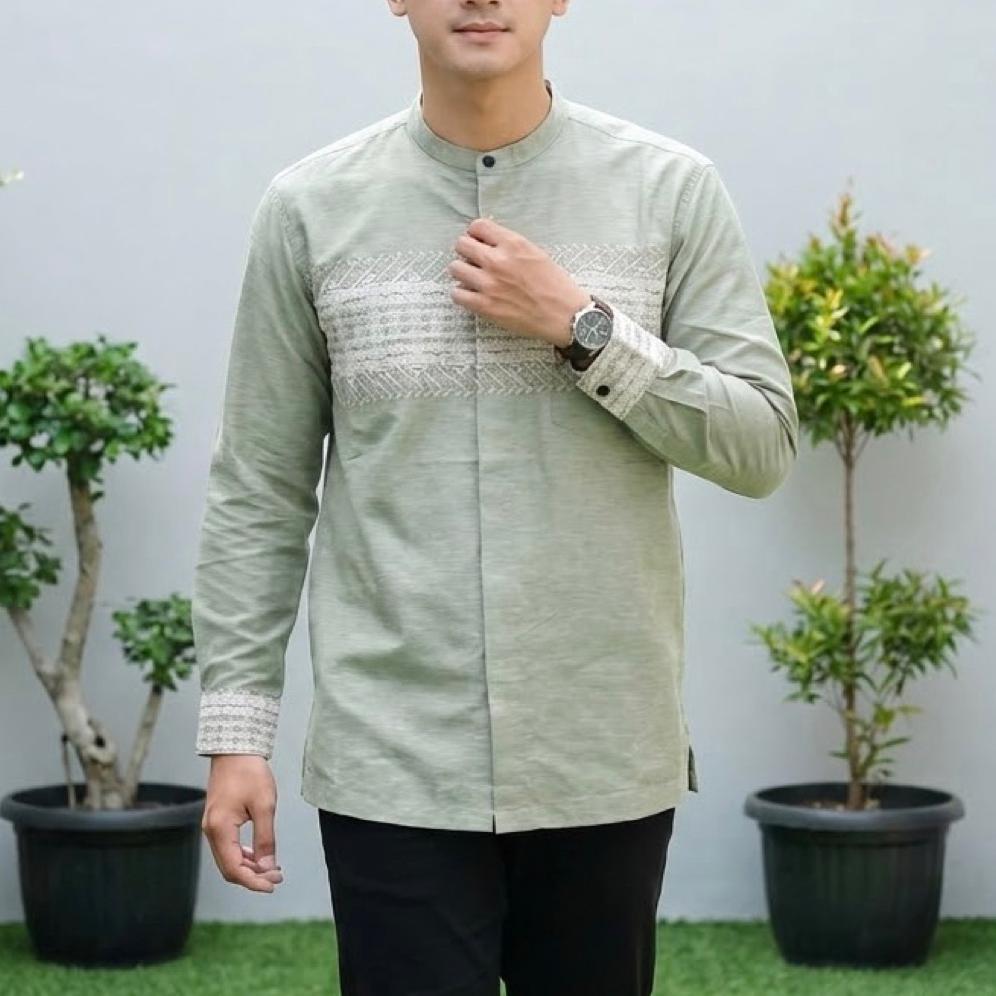 Tahan Lama  Kemko/Kemeja Koko N54/Erkape Lengan Panjang Pria