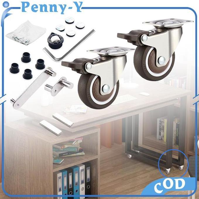 MONOLOZ 1set Engsel Meja Putar Engsel Meja Lipat Roda Swivel Tarik Dorong