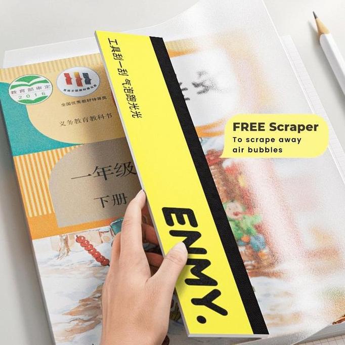 QWEKLY ENMY Self Adhesive Book Cover Transparent Frosted Book Wrapping Set
