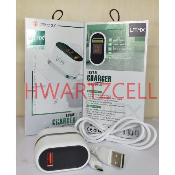 CHARGER TC UMAX DIGITAL LED LCD V011 3.0A FAST CHARGING + KABEL