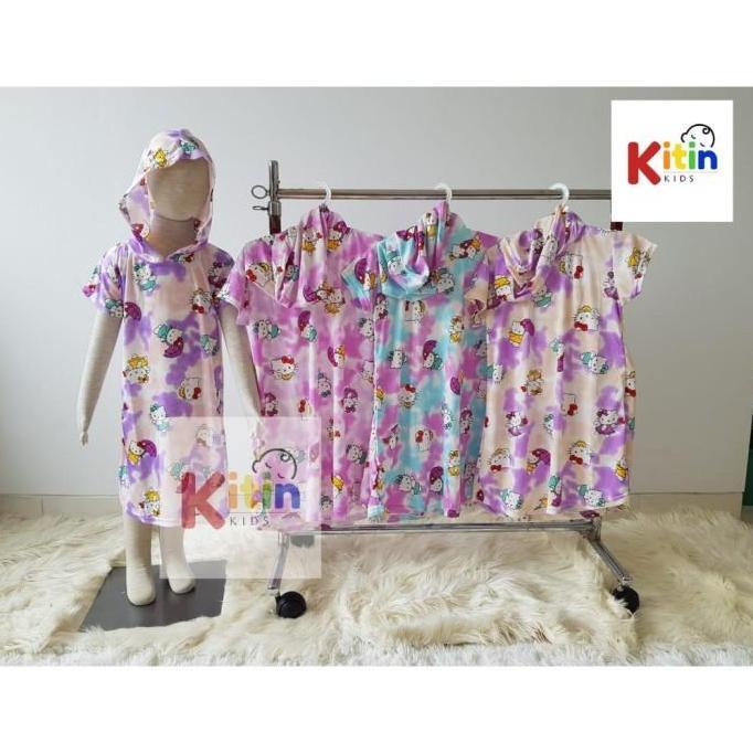 BL164 - KITIN - Daster Topi Tie Dye Hello Kitty / Daster Anak Tanggung / Baju anak Jumbo /Terusan an