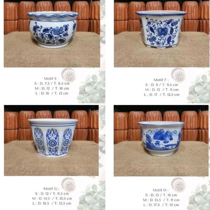Pot Keramik Cantik Satuan / Pot Keramik Import / Pot Keramik Motif Bunga HI