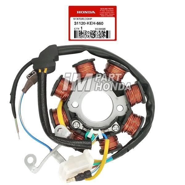 31120-Keh-660 Spool Spul Spol Stator Comp Cocok Untuk Megapro Lama Hiu 2000 - 2004 Double Stater Ori