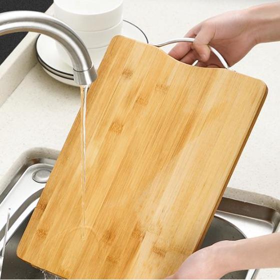 ZAKKASTORE Talenan Bambu Talenan bulat potong buah sayur daging extra tebal talenan anti jamur