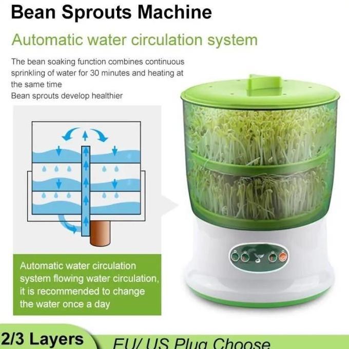 PROMO Mesin Kecambah Otomatis Elektrik Pembuat Tauge Sprout Maker 3 Layer Penyiram Air Auto Pengatur