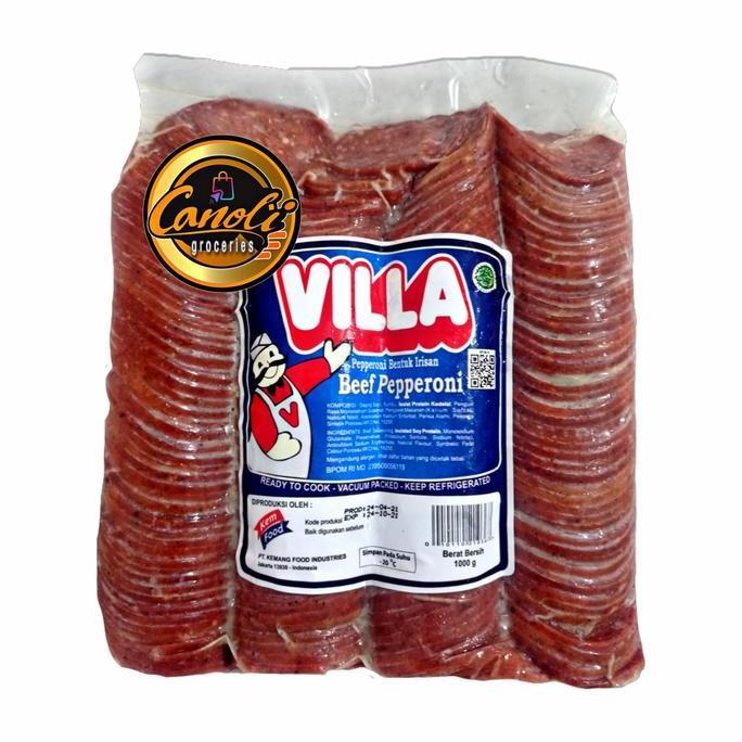 beef pepperoni 1kg / pizza topping / villa / kemfood / smoke beef